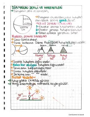 9. Sınıf Coğrafya: Dünya'nın Şekli ve Hareketleri Pdf, Proje Ödevi, Slayt ve Test