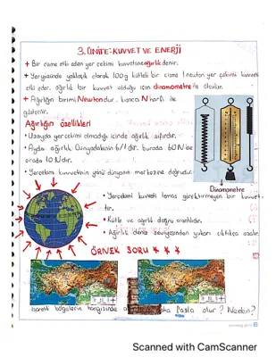 Kuvvet ve Enerji 7. Sınıf Test ve Özet - Konu Anlatımı ve Soru Çözümü PDF