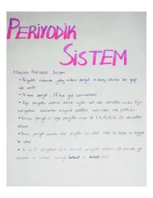 Periyodik Tablo Özellikleri ve 9. Sınıf Elementlerin Sınıflandırılması