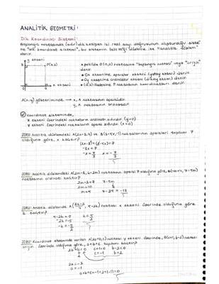 11. Sınıf Analitik Geometri: Yapması Kolay Çözümlü Sorular ve Kartezyen Koordinat Sistemi