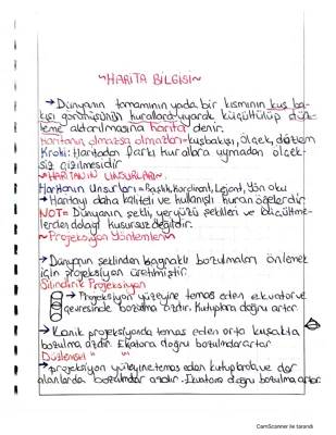 9. Sınıf Coğrafya: Harita Bilgisi ve Projeksiyonlar PDF