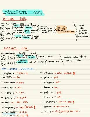 Sözcükte Yapı PDF TYT - Ders Notları ve Konu Anlatımı