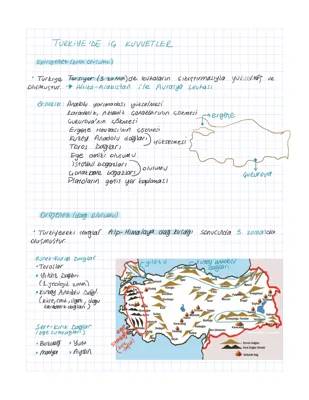 Türkiye'nin İç ve Dış Kuvvetleri: 10. Sınıf Coğrafya Özeti, Dağlar ve Haritalar