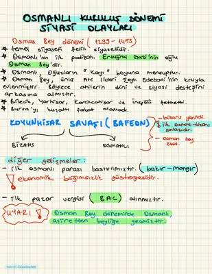 KPSS Osmanlı Tarihi: Osmanlı Kuruluş Dönemi PDF Ders Notları