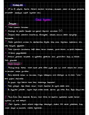 11. Sınıf AYT Tarih Notları PDF - 17. ve 18. Yüzyıl Osmanlı, Duraklama Dönemi, Celali ve Yeniçeri İsyanları