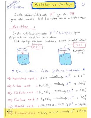 Asit ve Bazlar: 8. Sınıf Fen Bilimleri için Bilgiler ve Örnekler