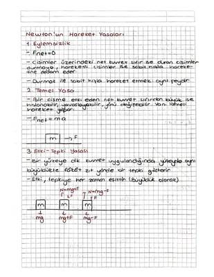 11. Sınıf Fizik: Newton'un Hareket Yasaları ve Çözümlü Sorular PDF