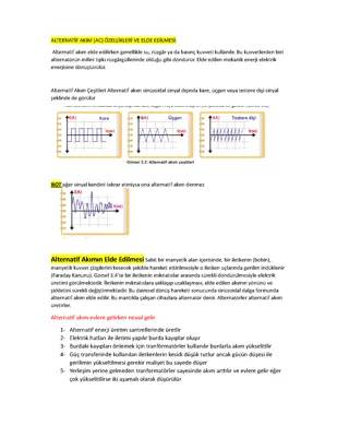 Alternatif Akım Konu Anlatımı PDF - 11. Sınıf Fizik