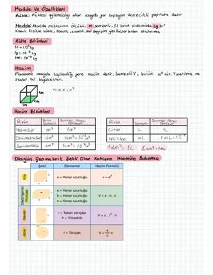 9.Sınıf Fizik Madde ve Özellikleri, Kütle, Hacim Anlatımı PDF