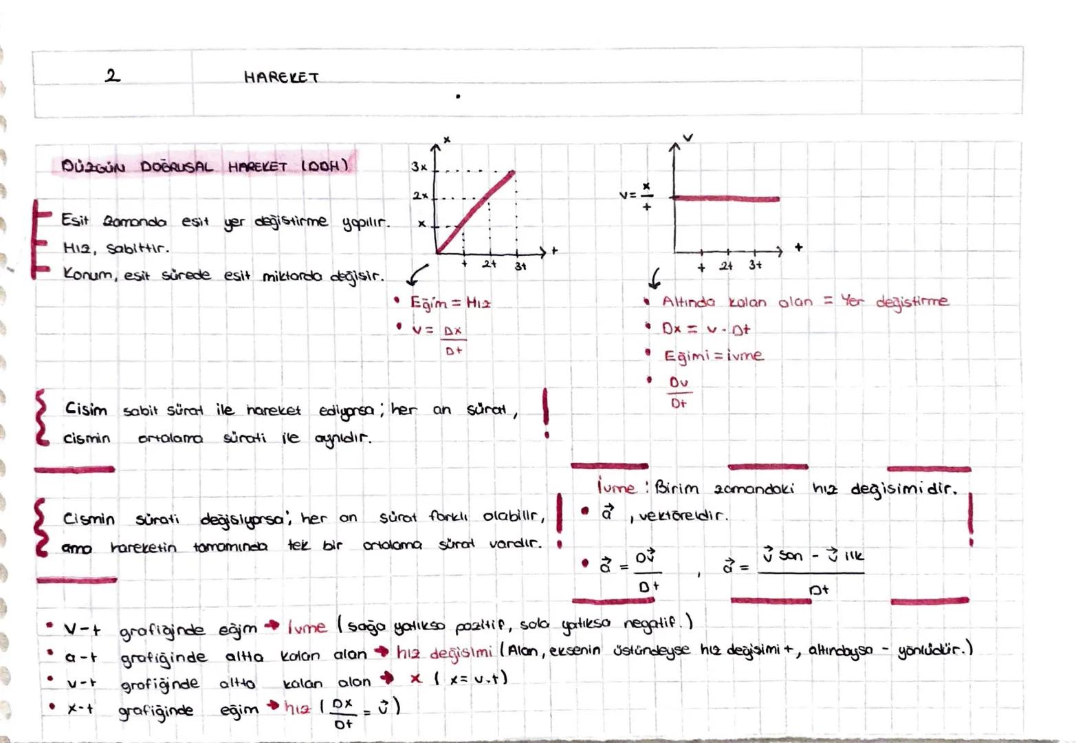 2
HAREKET
DÜZGÜN DOĞRUSAL HAREKET (OOH)
Esit Gomanda eşit yer değiştirme yapılır.
H12, Sabittir.
Konum, esit sürede esit miktarda değişir.
3