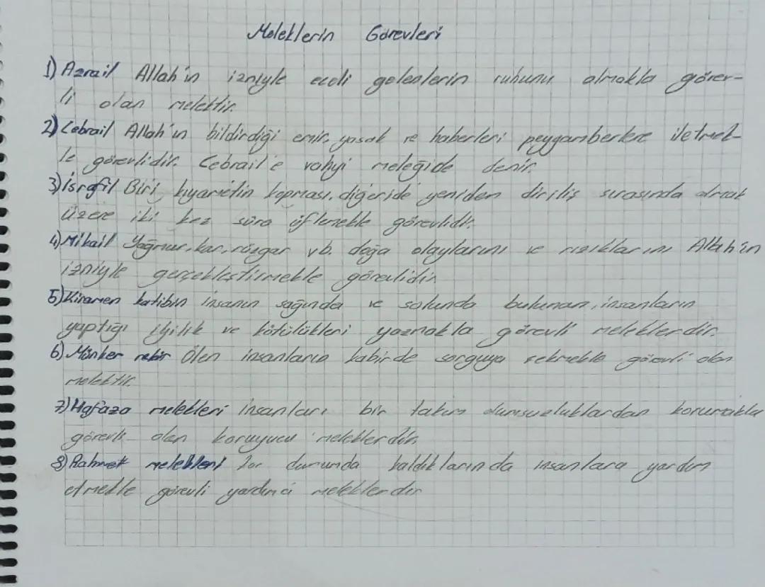 7. Sınf meleklerin görevleri konusu DİN KÜLTÜRÜ