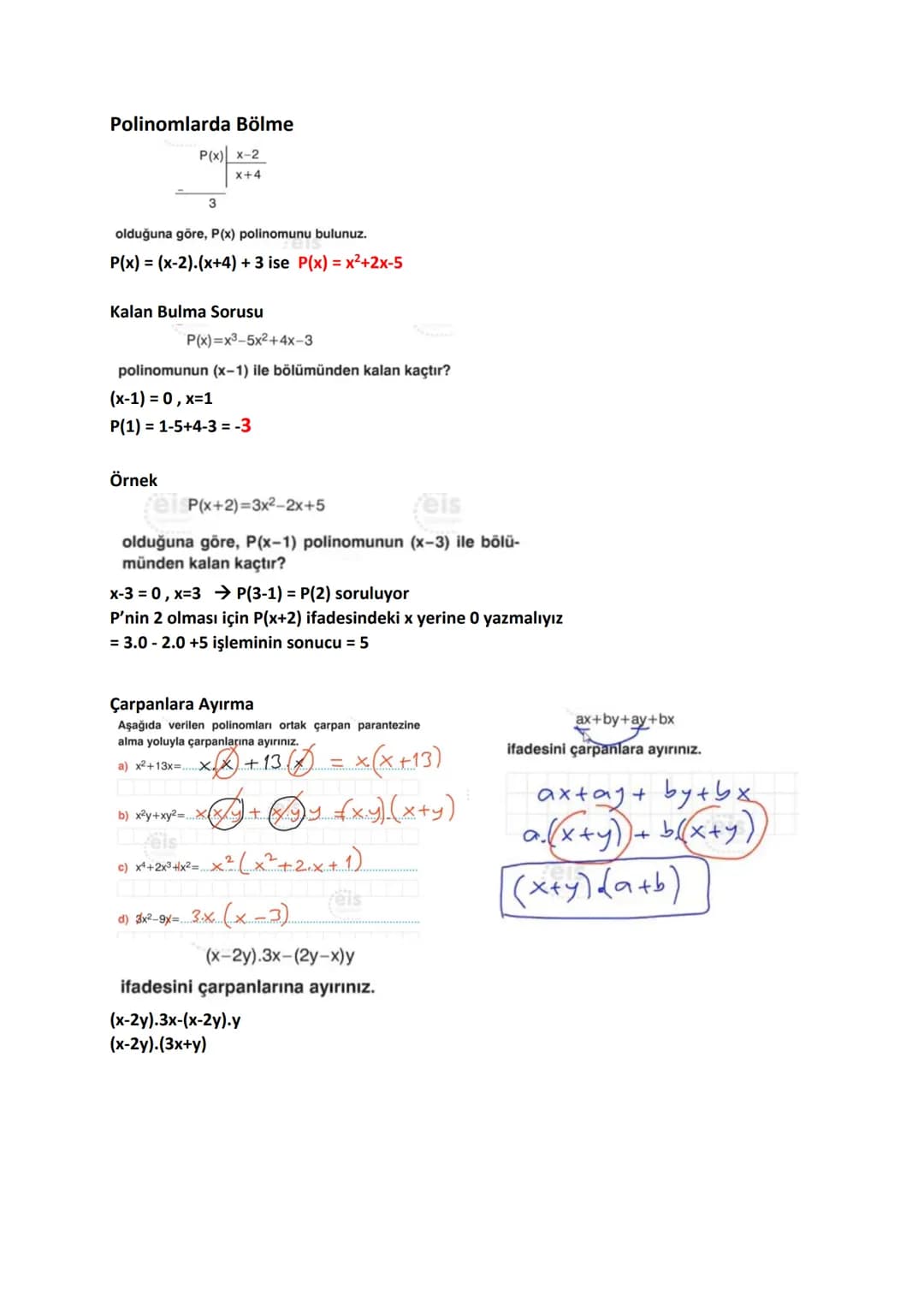 Polinomlar
P(x)=anx+an-1x-1+...+a1x+0
ifadesinde,
* X'in üsleri birer doğal sayı
ao,a1, a2,... an gerçek sayılar
* an#0
koşulları sağlanıyor