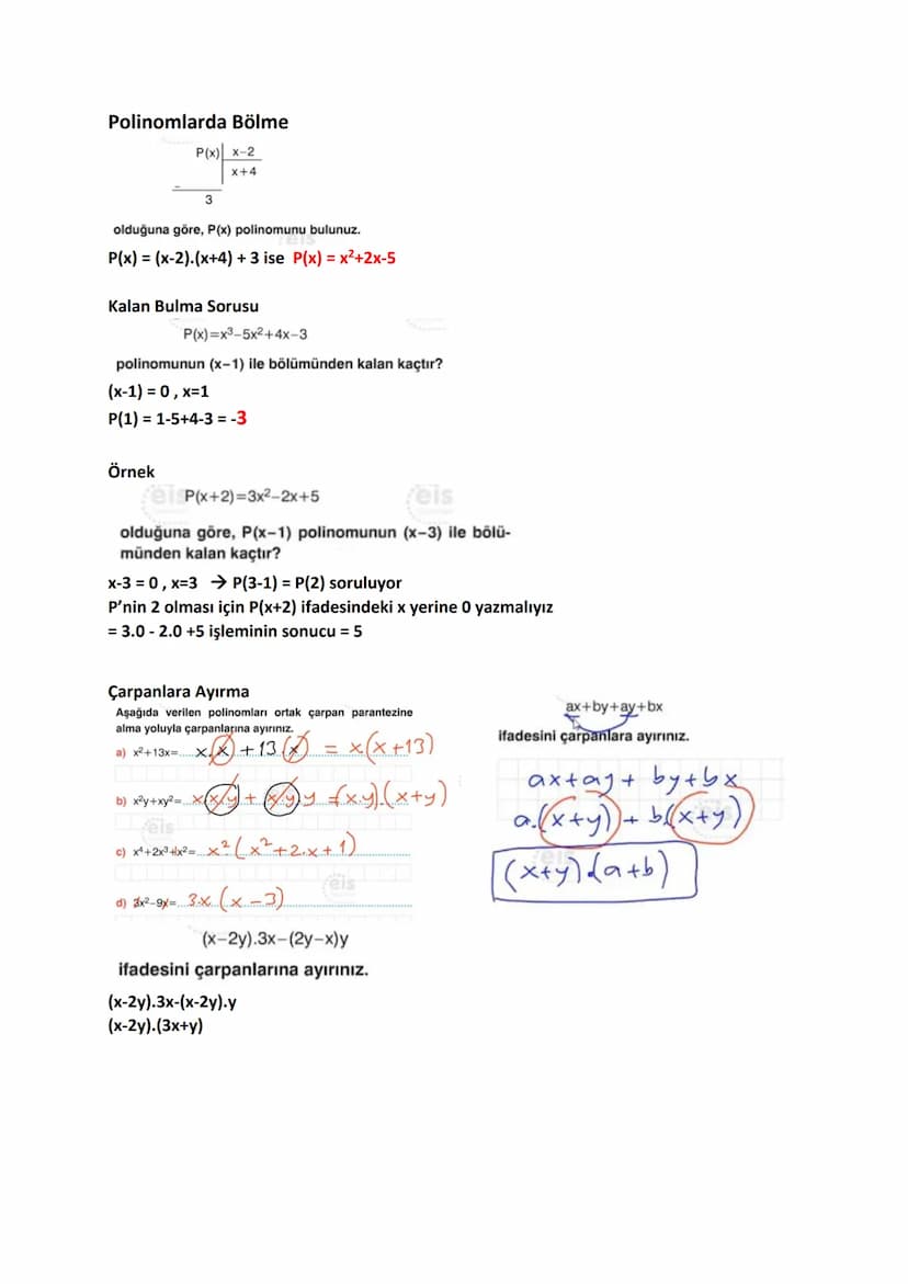 Polinomlar
P(x)=anx+an-1x-1+...+a1x+0
ifadesinde,
* X'in üsleri birer doğal sayı
ao,a1, a2,... an gerçek sayılar
* an#0
koşulları sağlanıyor