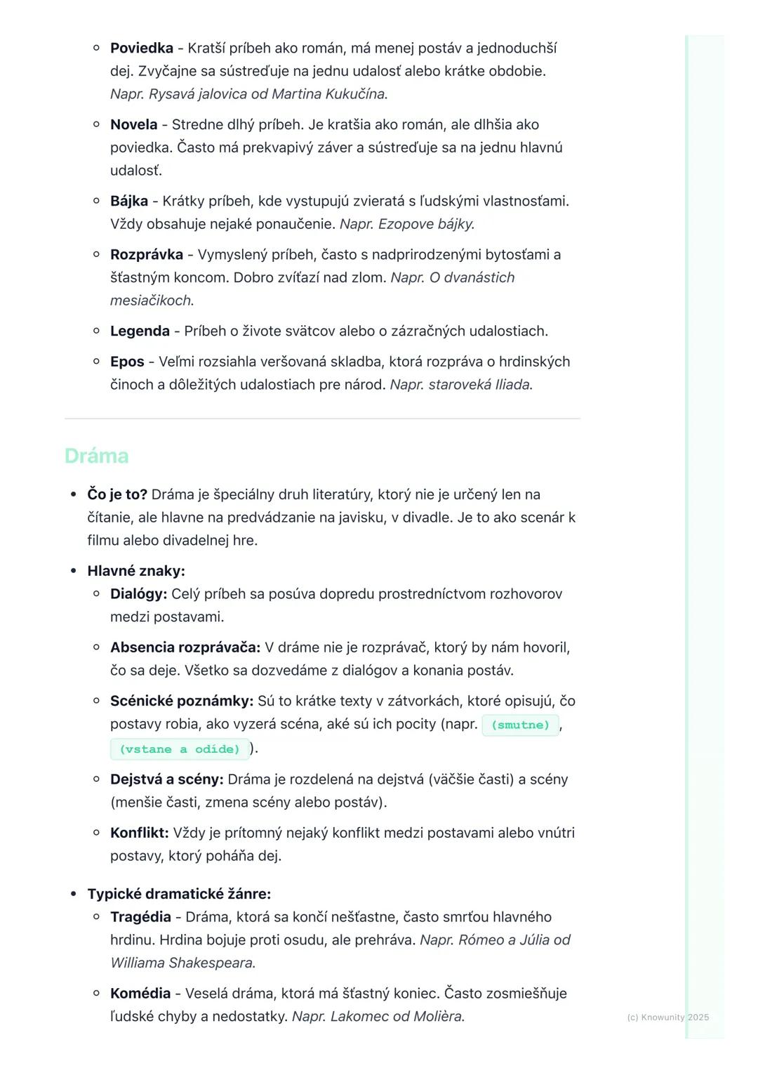 # Literárne druhy a žánre

1. Úvod do literárnych druhov a žánrov

Keď čítame knihy alebo pozeráme divadlo, stretávame sa s rôznymi typmi
pr