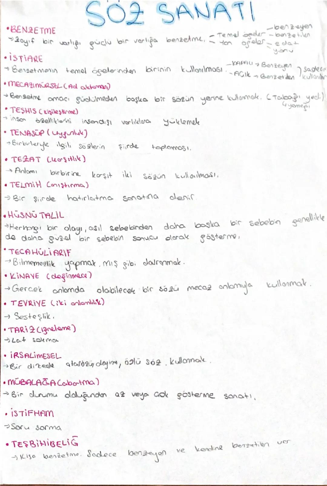 •BENZETME
SÖZ SANATI
Zayıf bir varlığı güclu bir varlığa benzetme. = Temel ogaler -benzeyen
•ISTIARE
Benzetmenin temel ögelerinden birinin k