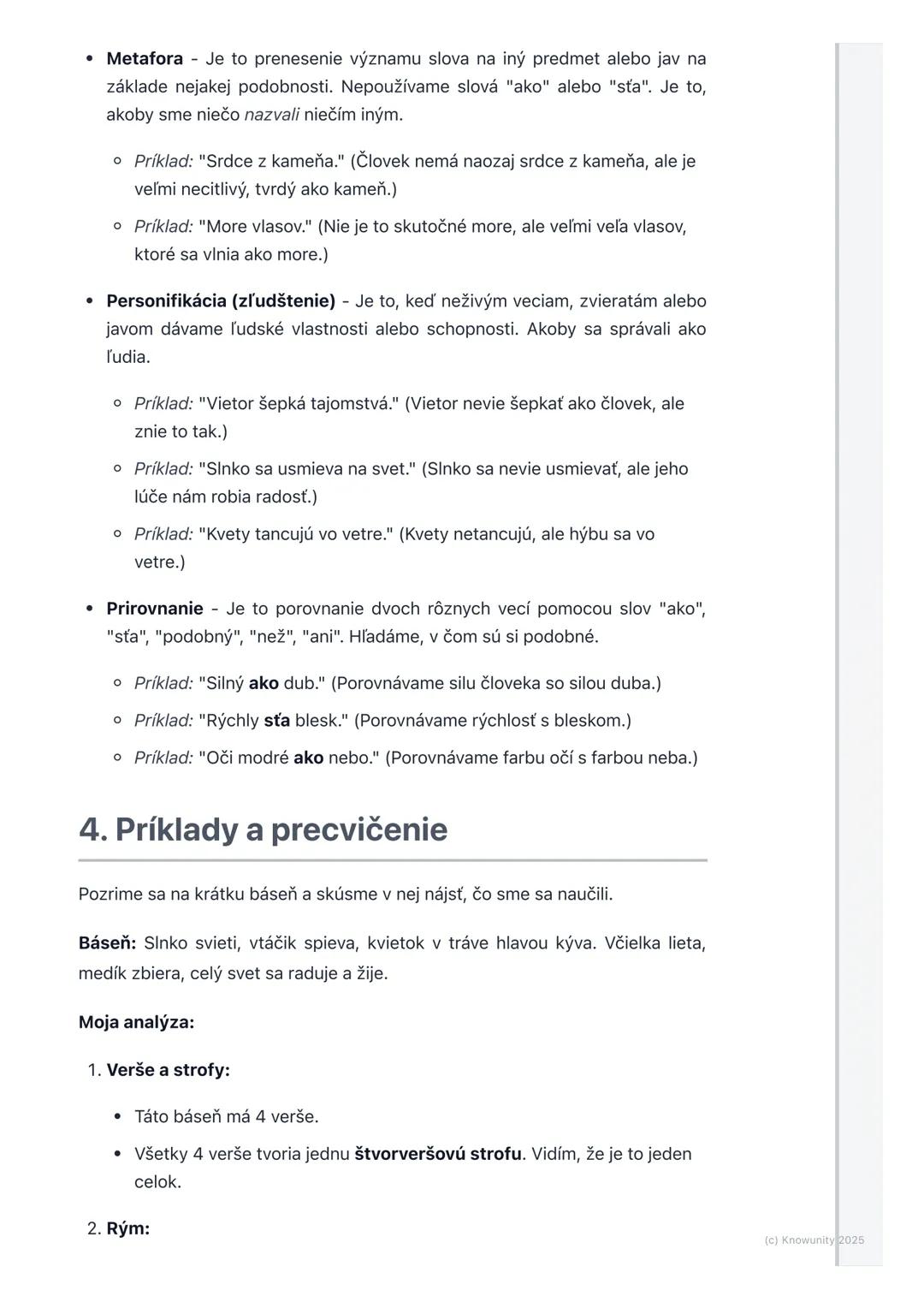 # Poézia

1. Prehľad poézie

Poézia je jeden z hlavných literárnych žánrov, ktorý sa líši od prózy (príbehov a
rozprávok) tým, že je písaná 