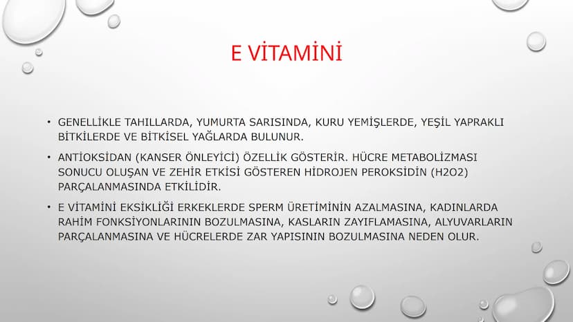VİTAMİNLER GENEL ÖZELLİKLERİ
•
1. VİTAMİNLERİN HEPSİNİN YAPISINDA C, H VE O ATOMLARI BULUNUR, BAZILARI AZOT (N) İÇEREBİLİR. (SUDA ÇÖZÜNEN Vİ