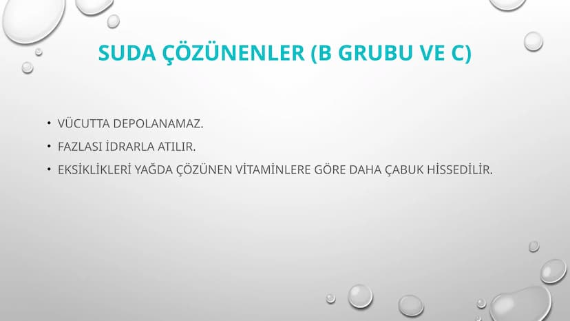 VİTAMİNLER GENEL ÖZELLİKLERİ
•
1. VİTAMİNLERİN HEPSİNİN YAPISINDA C, H VE O ATOMLARI BULUNUR, BAZILARI AZOT (N) İÇEREBİLİR. (SUDA ÇÖZÜNEN Vİ