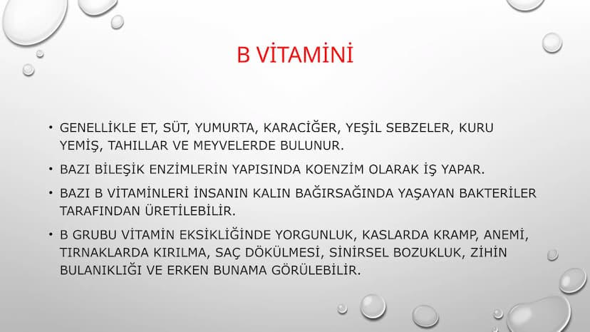 VİTAMİNLER GENEL ÖZELLİKLERİ
•
1. VİTAMİNLERİN HEPSİNİN YAPISINDA C, H VE O ATOMLARI BULUNUR, BAZILARI AZOT (N) İÇEREBİLİR. (SUDA ÇÖZÜNEN Vİ