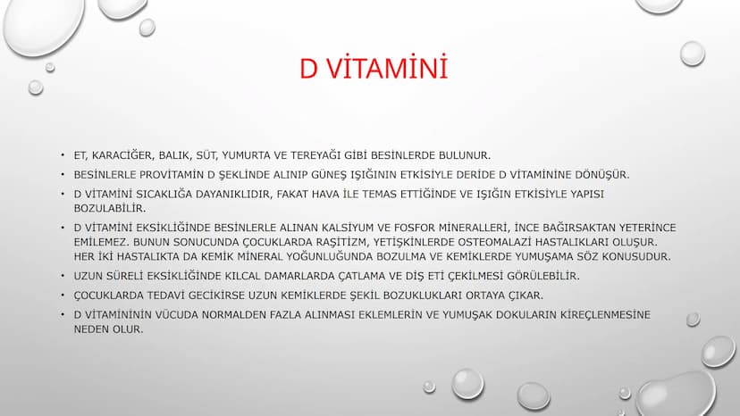 VİTAMİNLER GENEL ÖZELLİKLERİ
•
1. VİTAMİNLERİN HEPSİNİN YAPISINDA C, H VE O ATOMLARI BULUNUR, BAZILARI AZOT (N) İÇEREBİLİR. (SUDA ÇÖZÜNEN Vİ