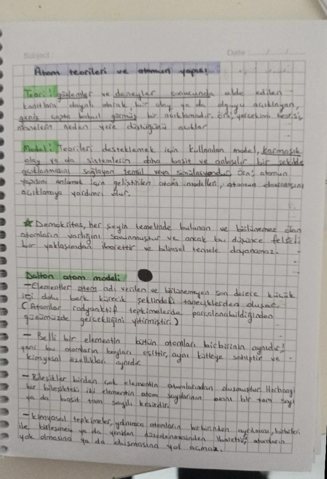 Atom modelleri ve atomun yapısı 