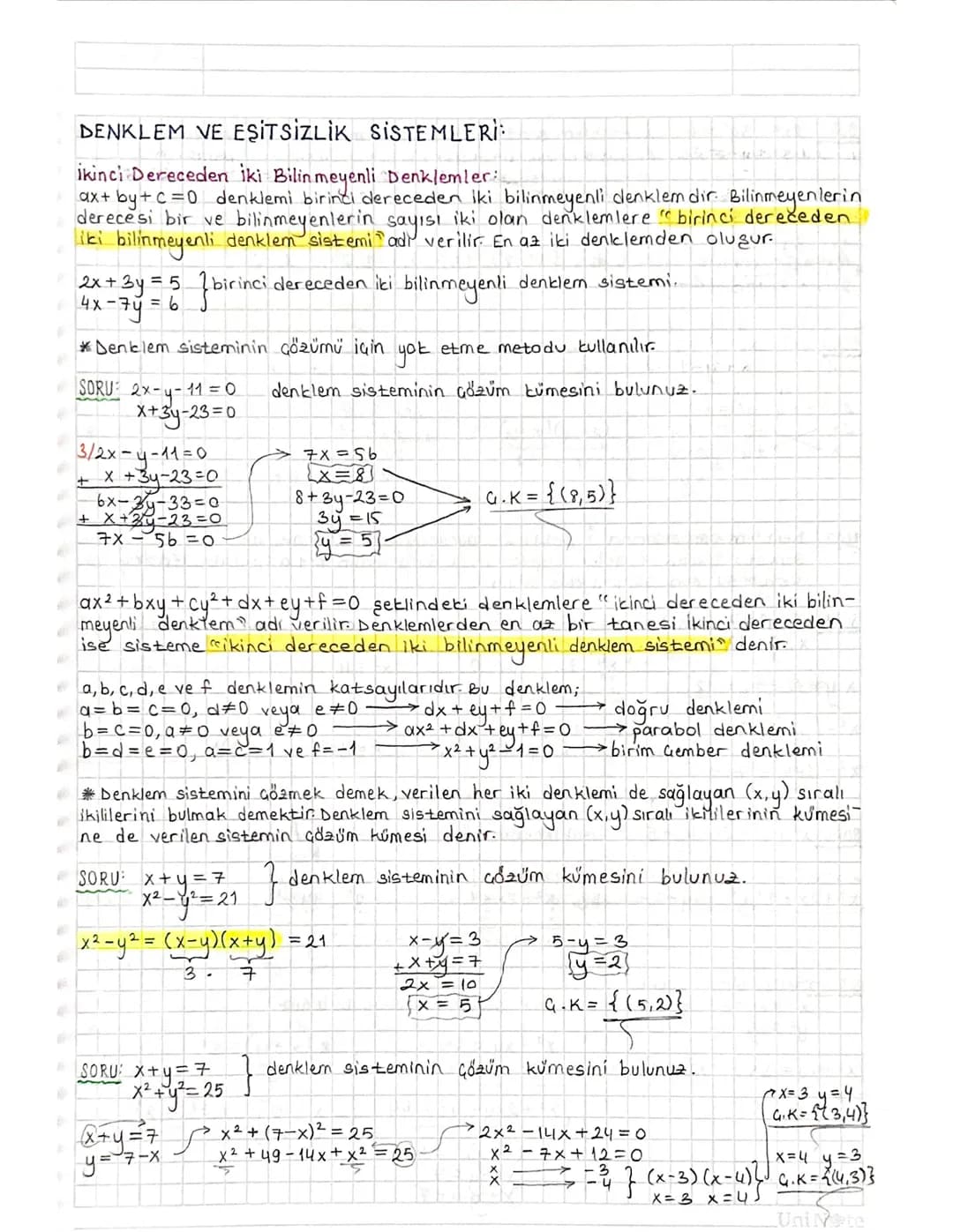 2. Dereceden Denklemler: Kolay PDF Konu Anlatımı ve Testler