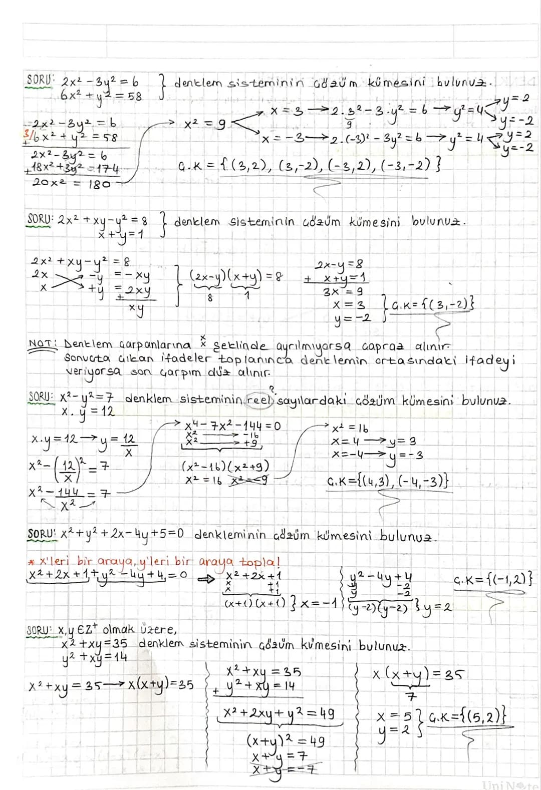 DENKLEM VE EŞİTSİZLİK SİSTEMLERİ:
ikinci Dereceden iki Bilinmeyenli Denklemler:
ax+by+ c = 0 denklemi birinci dereceden iki bilinmeyenli den
