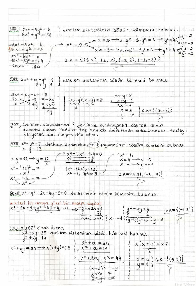 DENKLEM VE EŞİTSİZLİK SİSTEMLERİ:
ikinci Dereceden iki Bilinmeyenli Denklemler:
ax+by+ c = 0 denklemi birinci dereceden iki bilinmeyenli den