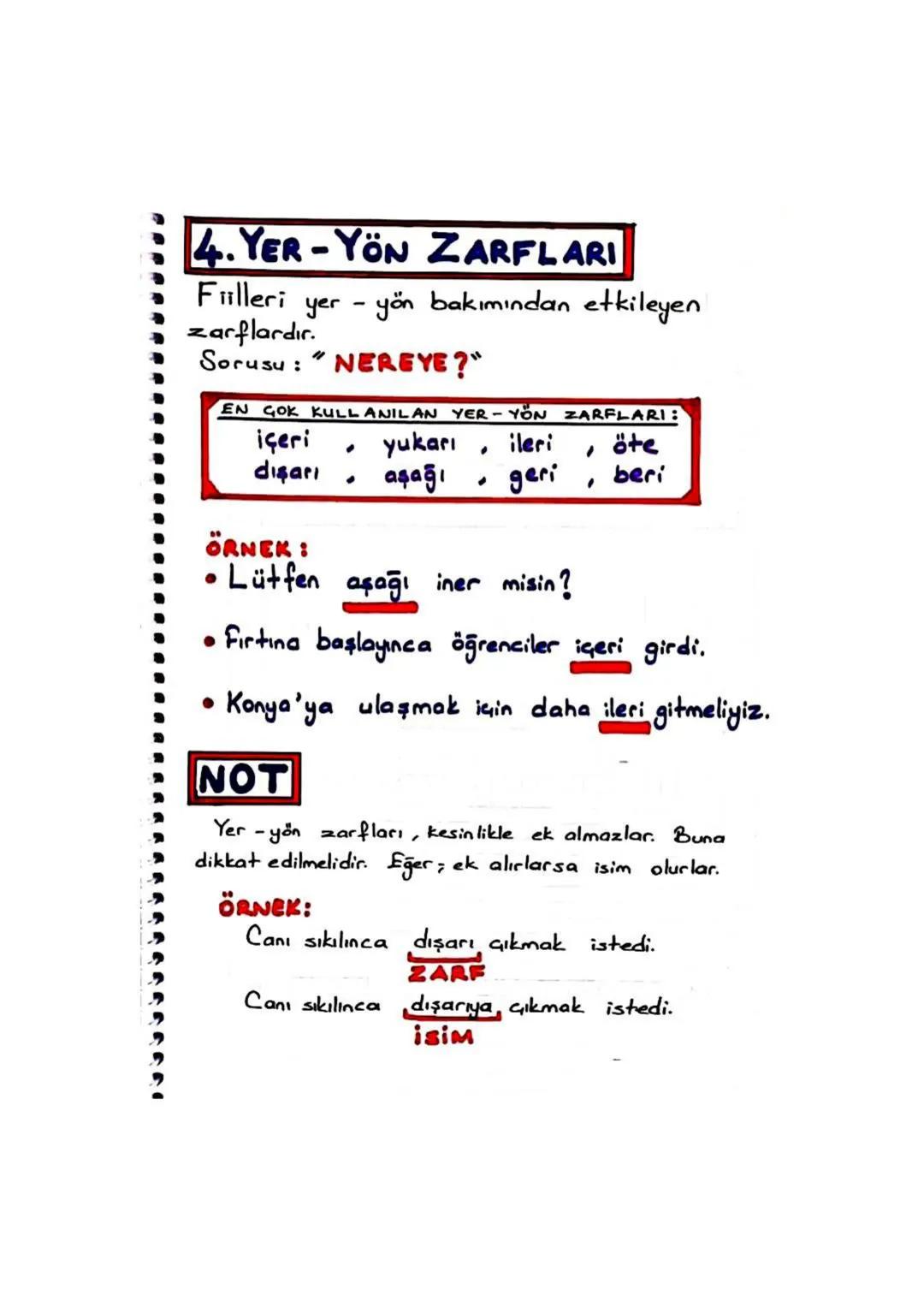 5. SORU ZARFLARI
Fiilleri soru yönünden etkileyen zarflardır.
BELLI BAŞLI
NASIL?
NEDEN?
NE ZAMAN?
SORU ZARFLARI ŞUNLARDIR:
NIGIN?
NE KADAR?
