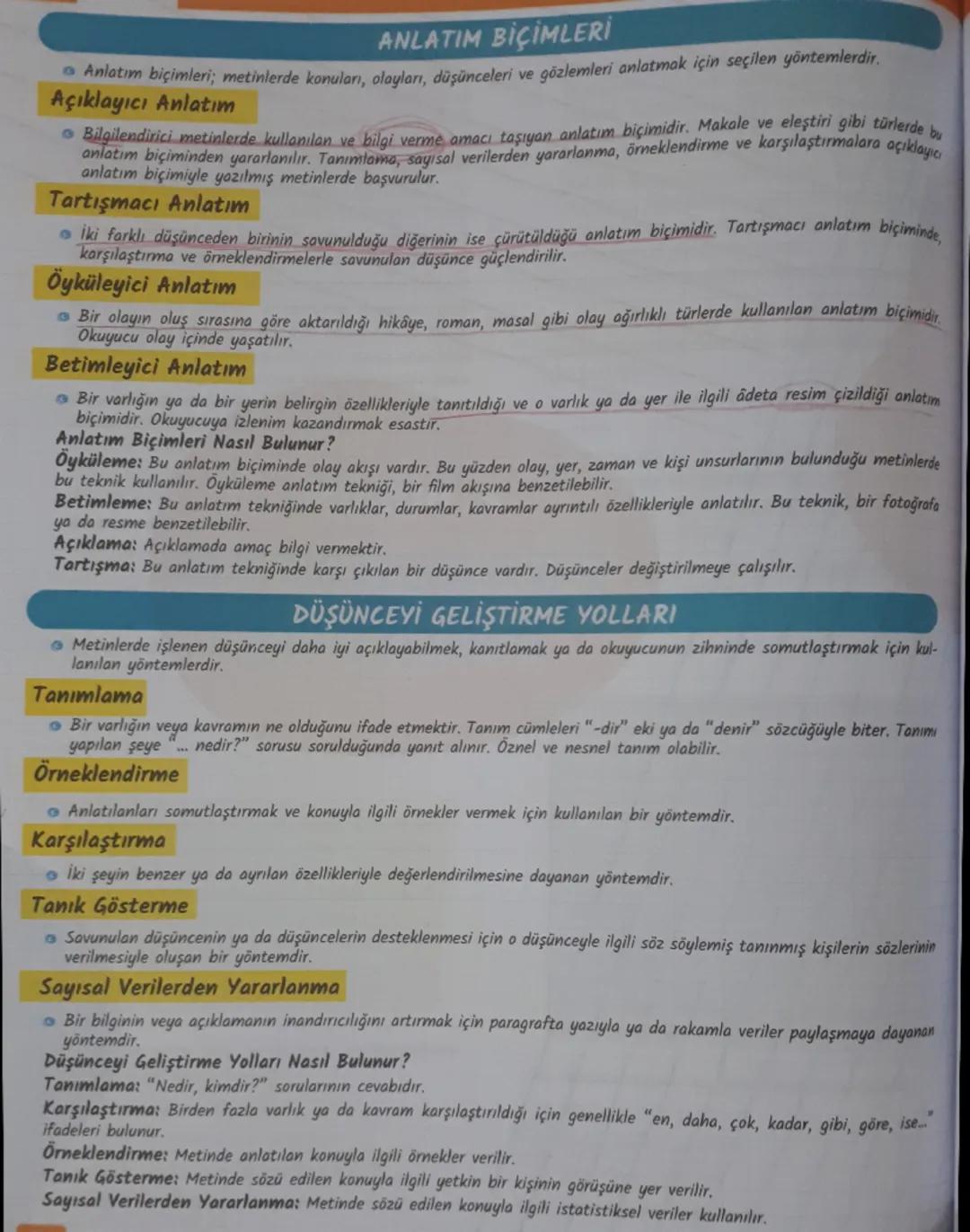 ANLATIM BİÇİMLERİ
Anlatım biçimleri; metinlerde konuları, olayları, düşünceleri ve gözlemleri anlatmak için seçilen yöntemlerdir.
Açıklayıcı