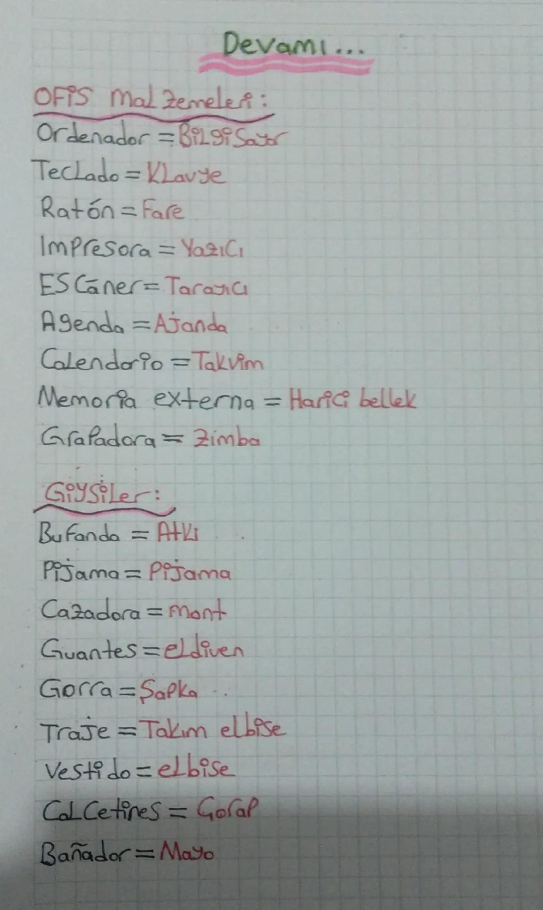 Sınıf mazemeleri
9SPanyada (A2)
EL Libro = Kitap
EL Cuaderno = Defter
EL Lápiz = Kalem
La Pluma = Dolmakalem
el borrador =SPLgi
EL Sacapunta