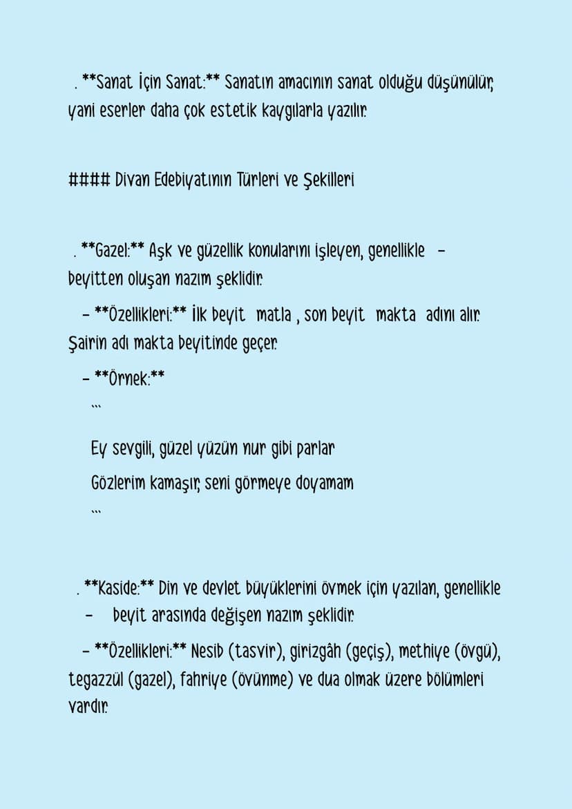 ### Divan Edebiyatı
Divan edebiyatı, . yüzyıldan . yüzyıla kadar Osmanlı
İmparatorluğu döneminde gelişen, Arap ve Fars edebiyatlarının
etkis