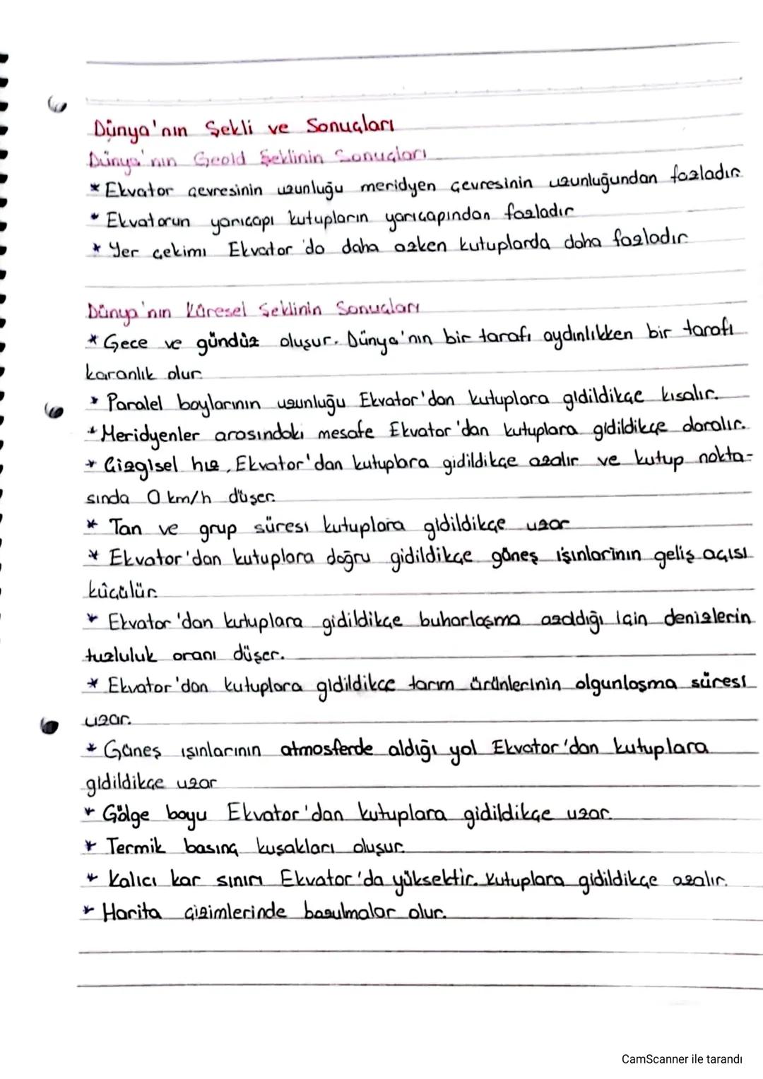 Dünyanın şekli ve sonuçları 