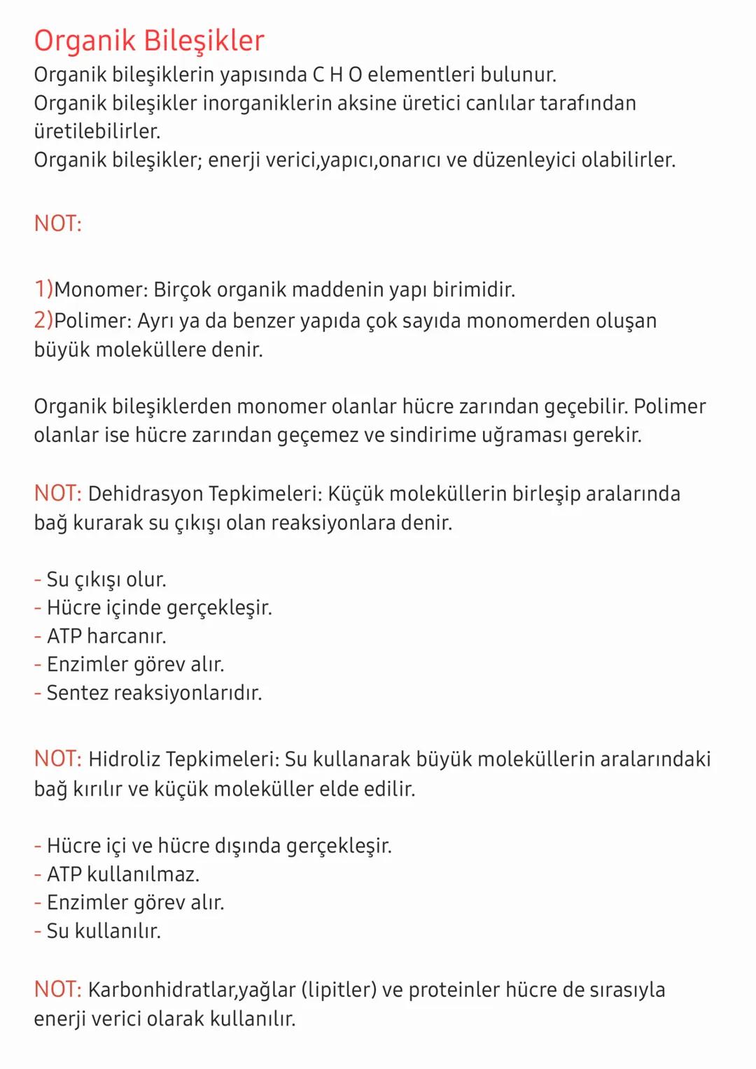 Canlıların yapısında bulunan temel bileşikler