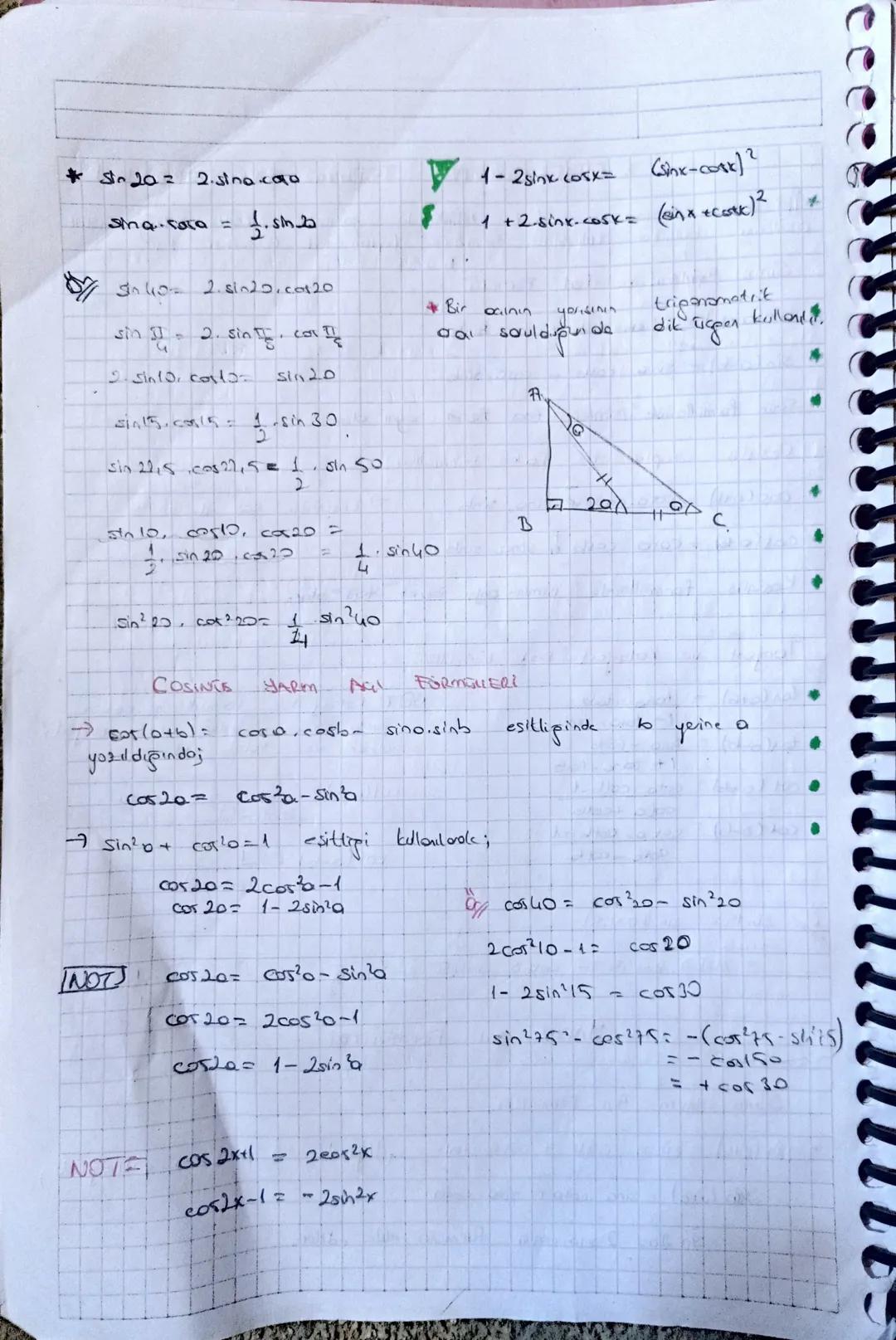# TRIGONOMOTRI TOPLUM FARK FORMÜLLERI

* Iki crinin toplam myo forti bligininke yazolestilen calona trigonometrik
aalanı bulurton Collonila 