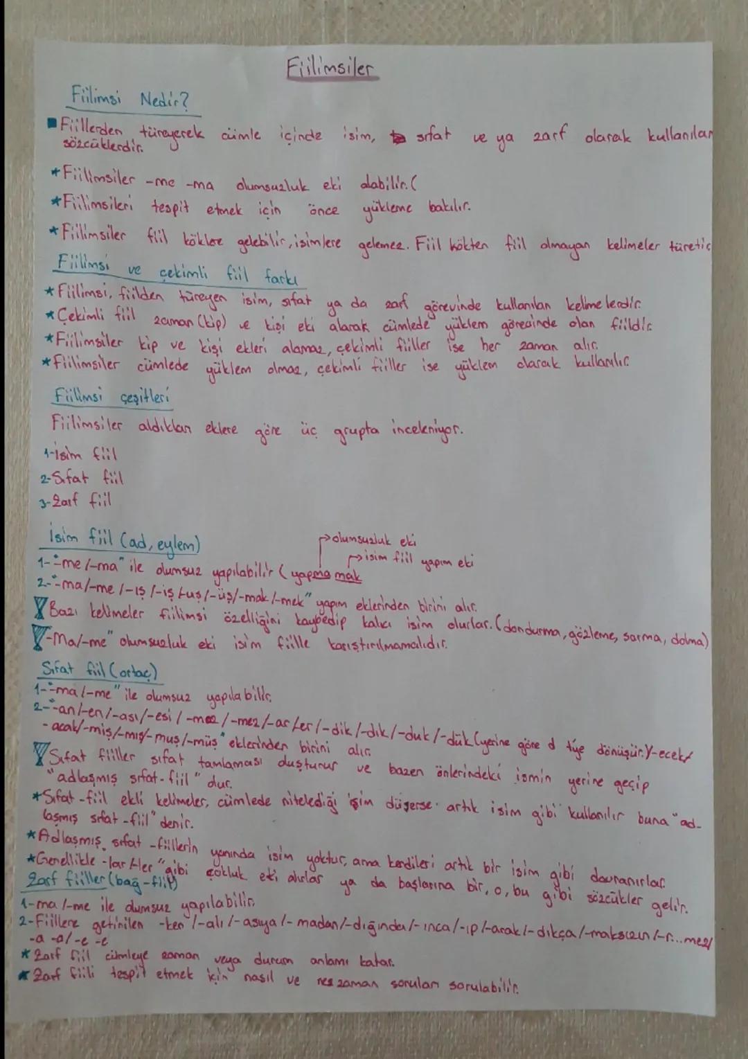 Fiilimsiler
Fiilimsi Nedir?
Fiillerden türeyerek cümle içinde isim, sıfat ve ya zarf olarak kullanılan sözcüklerdir.
*Fiilimsiler -me -ma ol