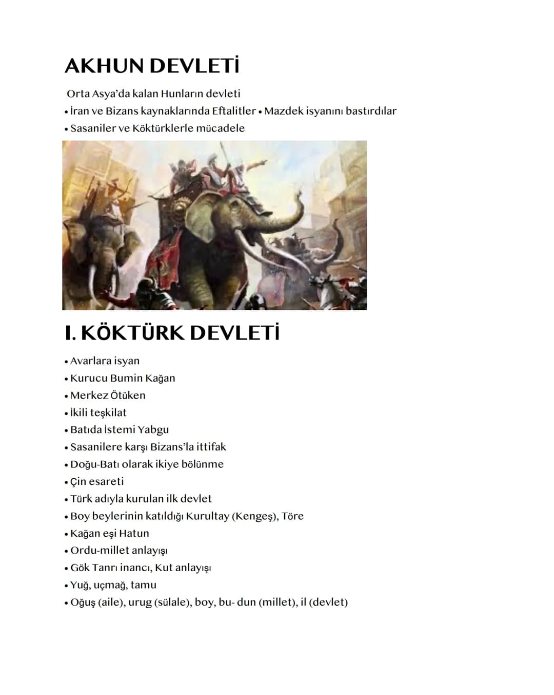 İLK TÜRK DEVLETLERİ
ASYA HUN DEVLETİ
⚫ Türk'ün anlamı: Güç, kuvvet, miğfer, töreli, olgunluk çağı
İlk Anayurt: Orta Asya
.Kuzey= Sibirya · B