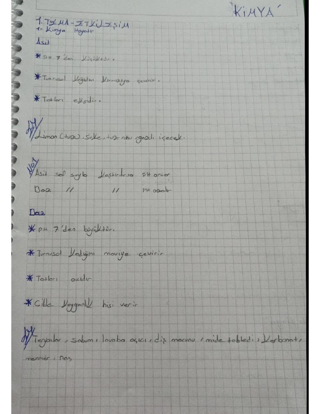 9 snıf kimya notları