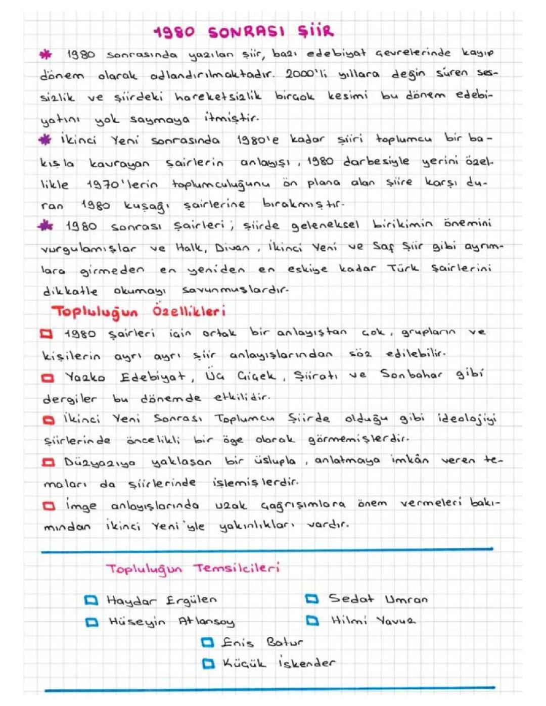 1980 Sonrası Türk Edebiyatında Şiir