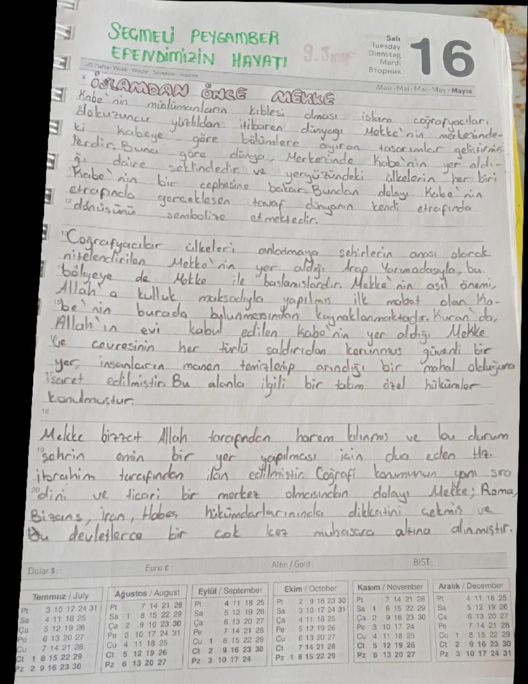 Peygamber efendimizin hayatı 9.sınıf 1.ünite