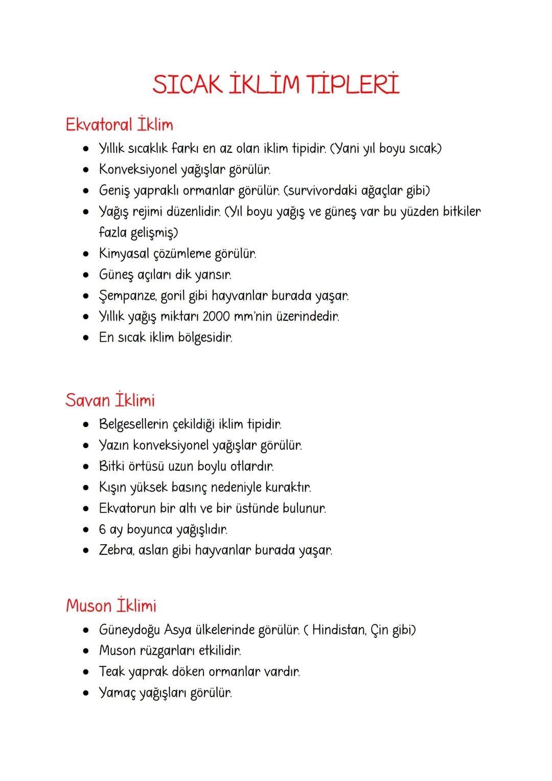 Sıcak iklim tipleri