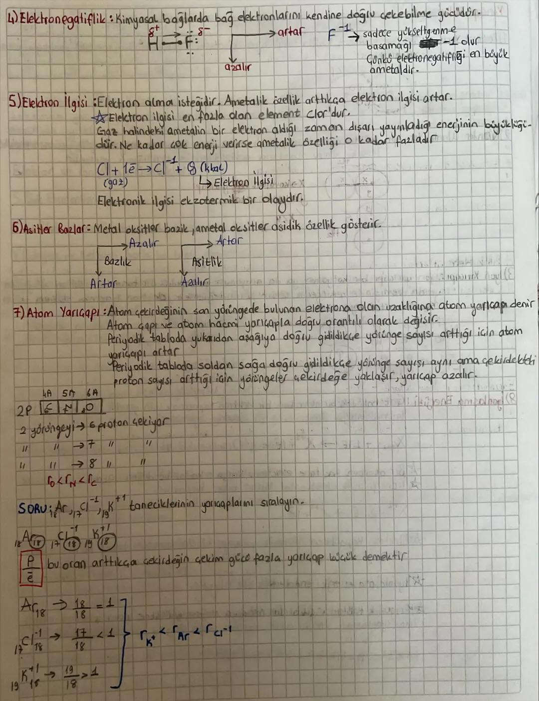 Periyodik Özellikler
1) Atom Numarası :Her elementin kendine özgüder. Henry Moseley günümüz periyodik tabloyu artan proton
(Proton Sayls!
sa