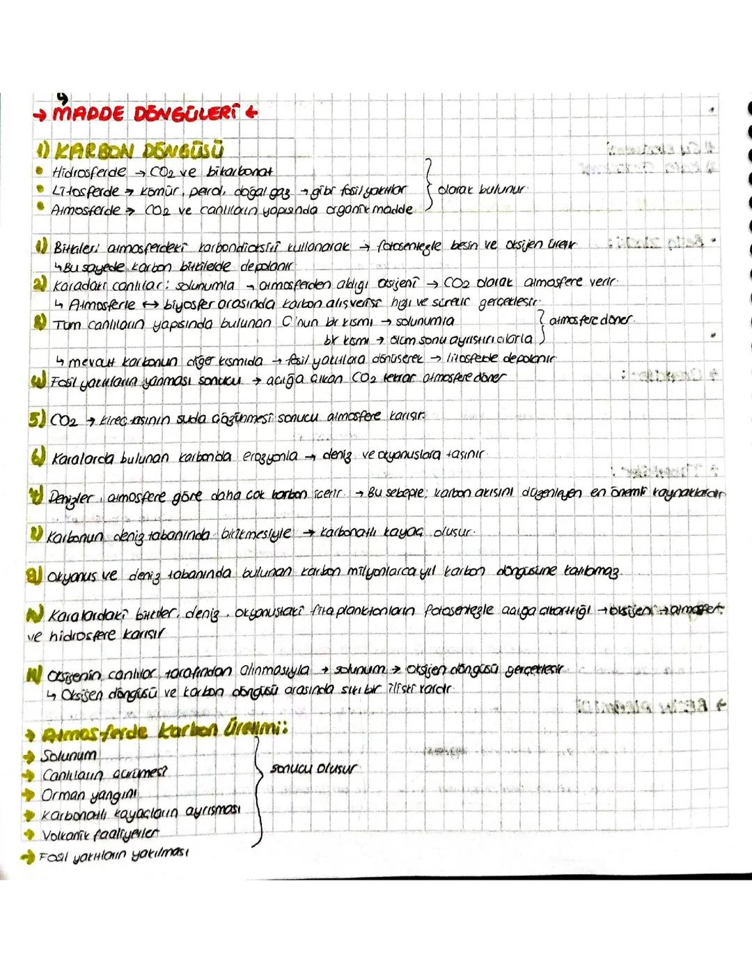 Coğrafya Madde Döngüleri