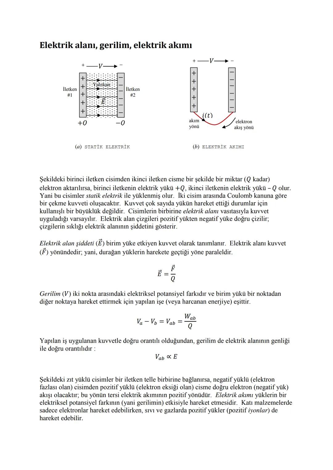 1. ELEKTROMANYETİZMA
Elektrik mühendisliği ELEKTRİK ENERJİSİnin üretimi, iletimi, dağıtımı, işlenmesi (güç
elektroniği) ve kullanılması (baş