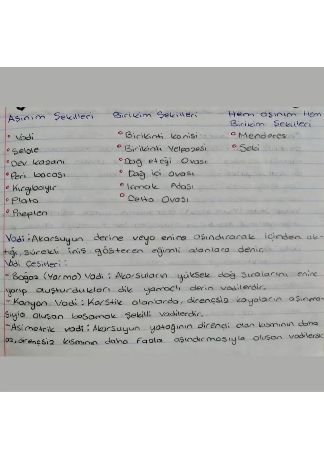 E.Dis Kuvvetler
1. Akarsuların Oluşturduğu yer Şekilleri
Belirli bir yatak içerisinde, akiso gecen Sulara akarsu denir.
Büyüklüklerine göre 