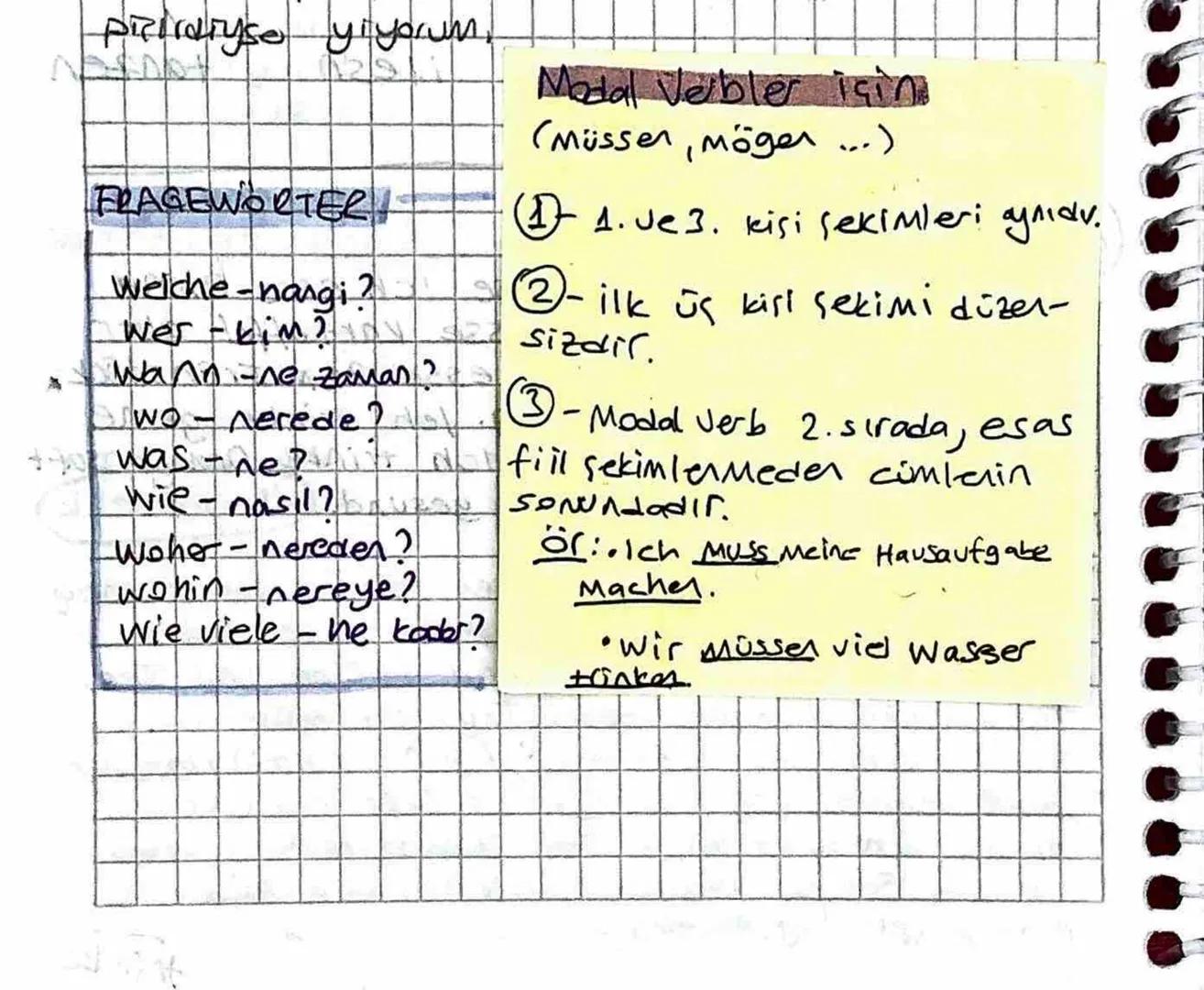 ESSEN UND TRINKEN
yemek, ve ismek)
wo isst (Man) was? - Ne nerede yenir?
Sözde özne: sie
e
göre çekim alır.
es
• die Pizza - Pizza nacke
das