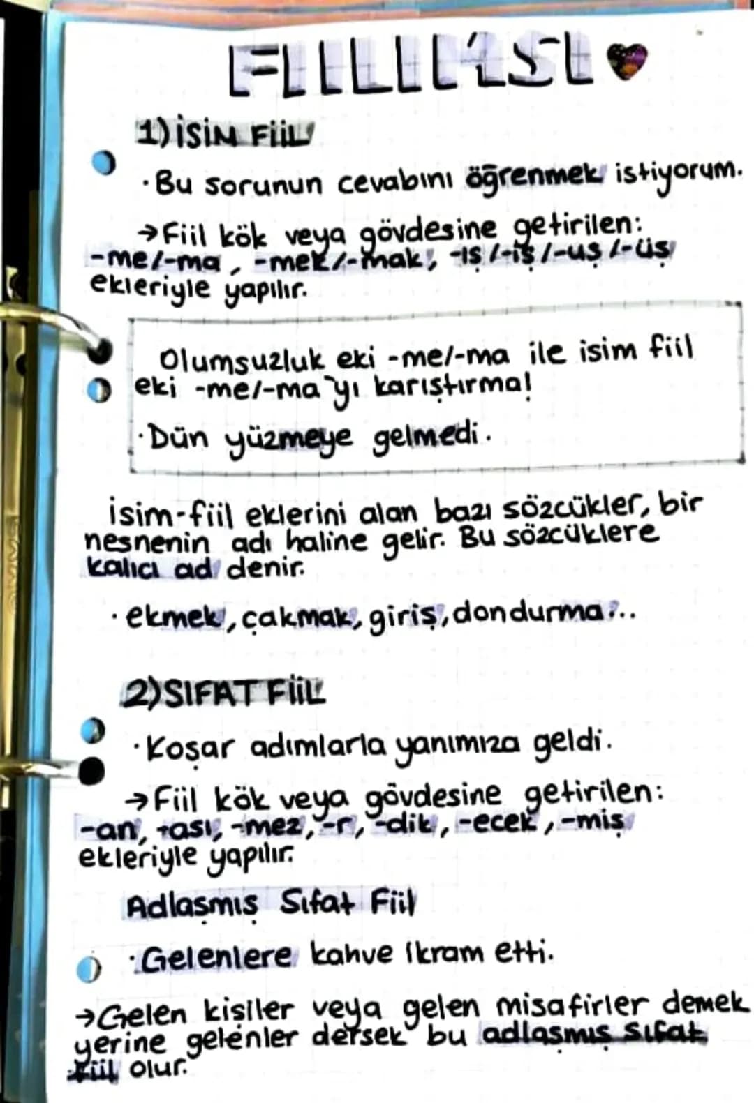 FILLEST
1) İSİM FILL
·Bu sorunun cevabını öğrenmek istiyorum.
Fiil kök veya gövdesine getirilen:
-me/-ma-mek/-mak; -is 1-15 1-us l-lis
ekler