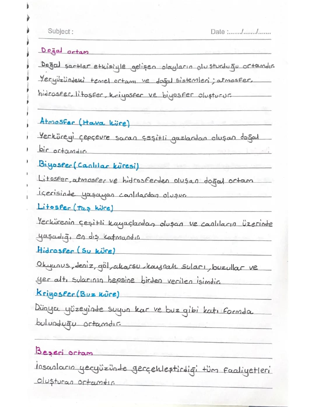 9.sınıf coğrafya ders notu