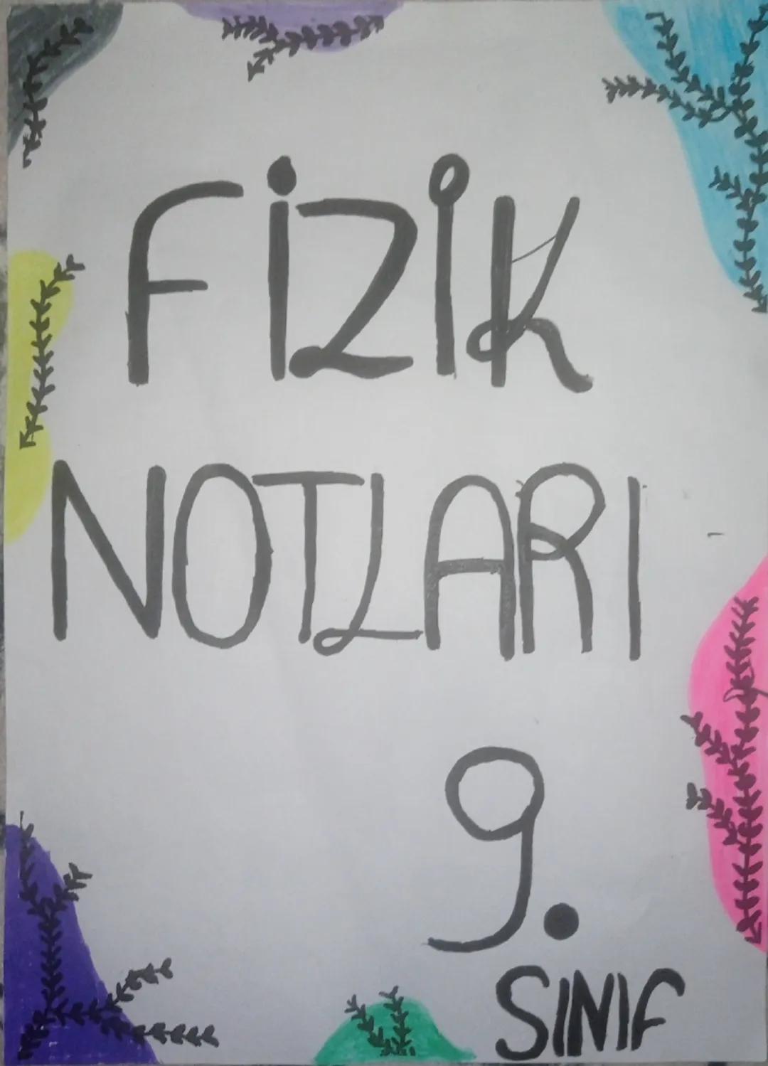FIZIK
NOTLARI
9.
SINIF Fick Nedir Evreni matematiksel hesaplamalar Alt Dalları
kullanarak belirli bir ilişki içerisinde inceleyen Kristal Ma
