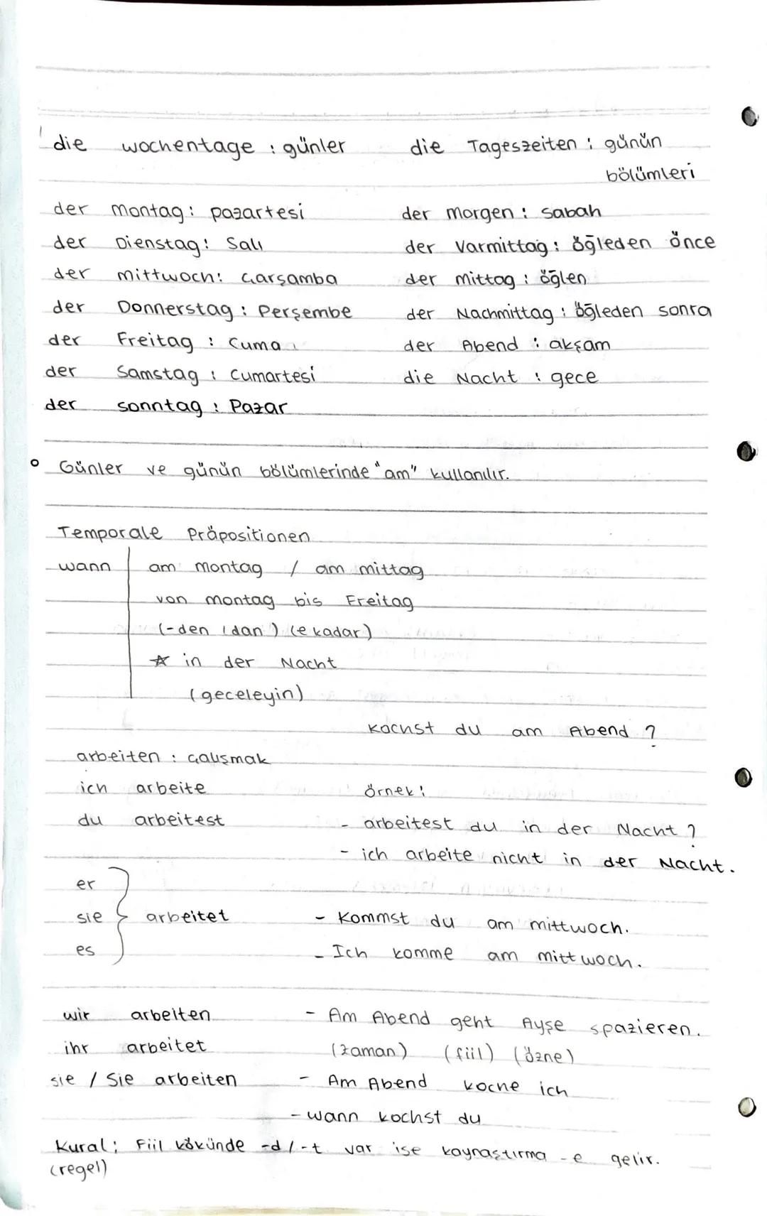 die
wochentage: günler
die Tageszeiten: günün.
der montag: pazartesi
der
Dienstag: Sall
der
Mittwoch: Carşamba
der
Donnerstag: Perşembe
der
